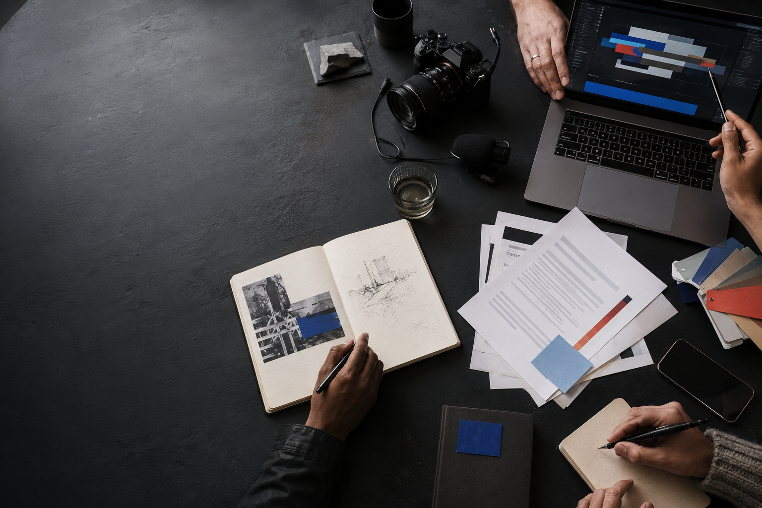 Independent creative professionals documenting work, agreements and digital production